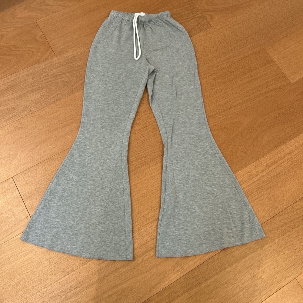 Gray Casual Flared Bottoms